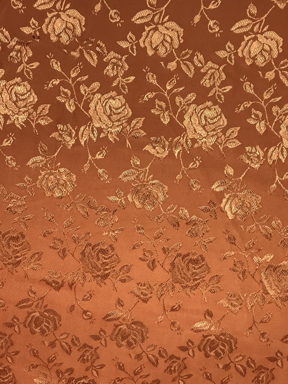 1 Yard Rust Jacquard Satin Reversible Fabric for Tablecloth Drapery Overlay Sewing Crafts 58/60 Inch Width